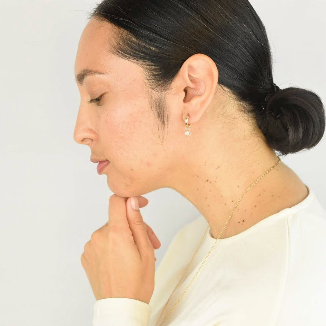 Herkimer Diamond Huggie Hoops