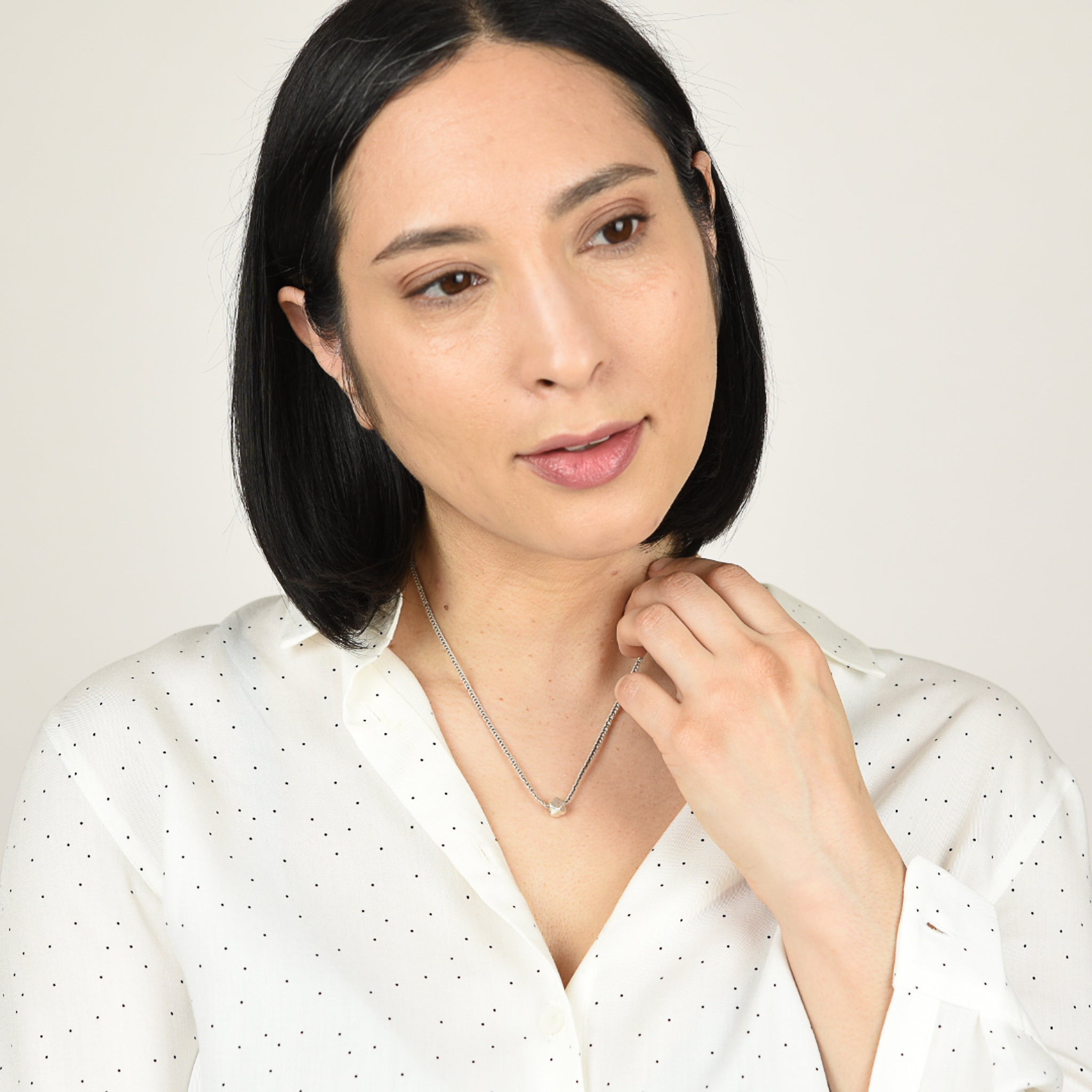 Geometric Silk Solitaire Necklace