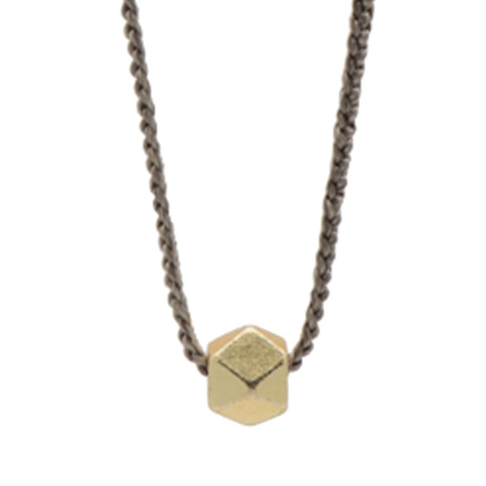 Geometric Silk Solitaire Necklace