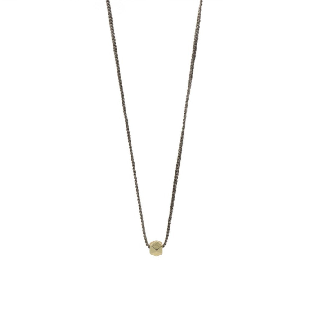 Geometric Silk Solitaire Necklace